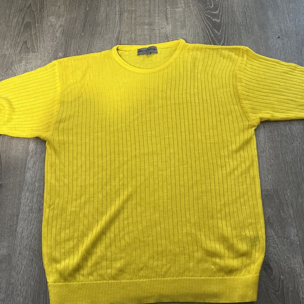 Vintage Henri Valdise Sunshine Yellow Ribbed Sweater Women’s Size XL